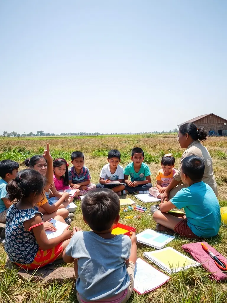 A group of students participating in an environmental education workshop organized by the association, highlighting the importance of engaging youth in conservation efforts.