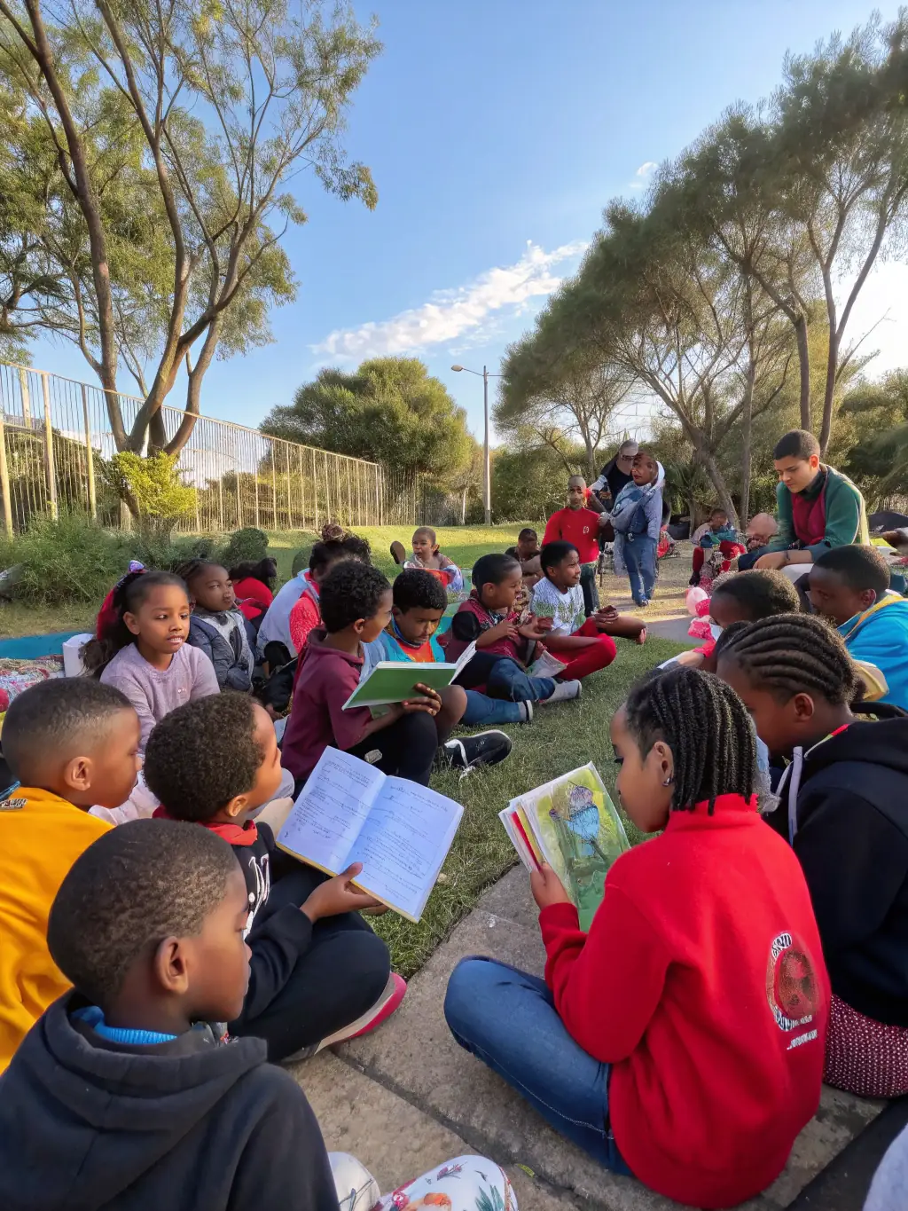 A group of students participating in an environmental education workshop led by ASSO SAUVEGARDE DU TREGOR, emphasizing the importance of community engagement.