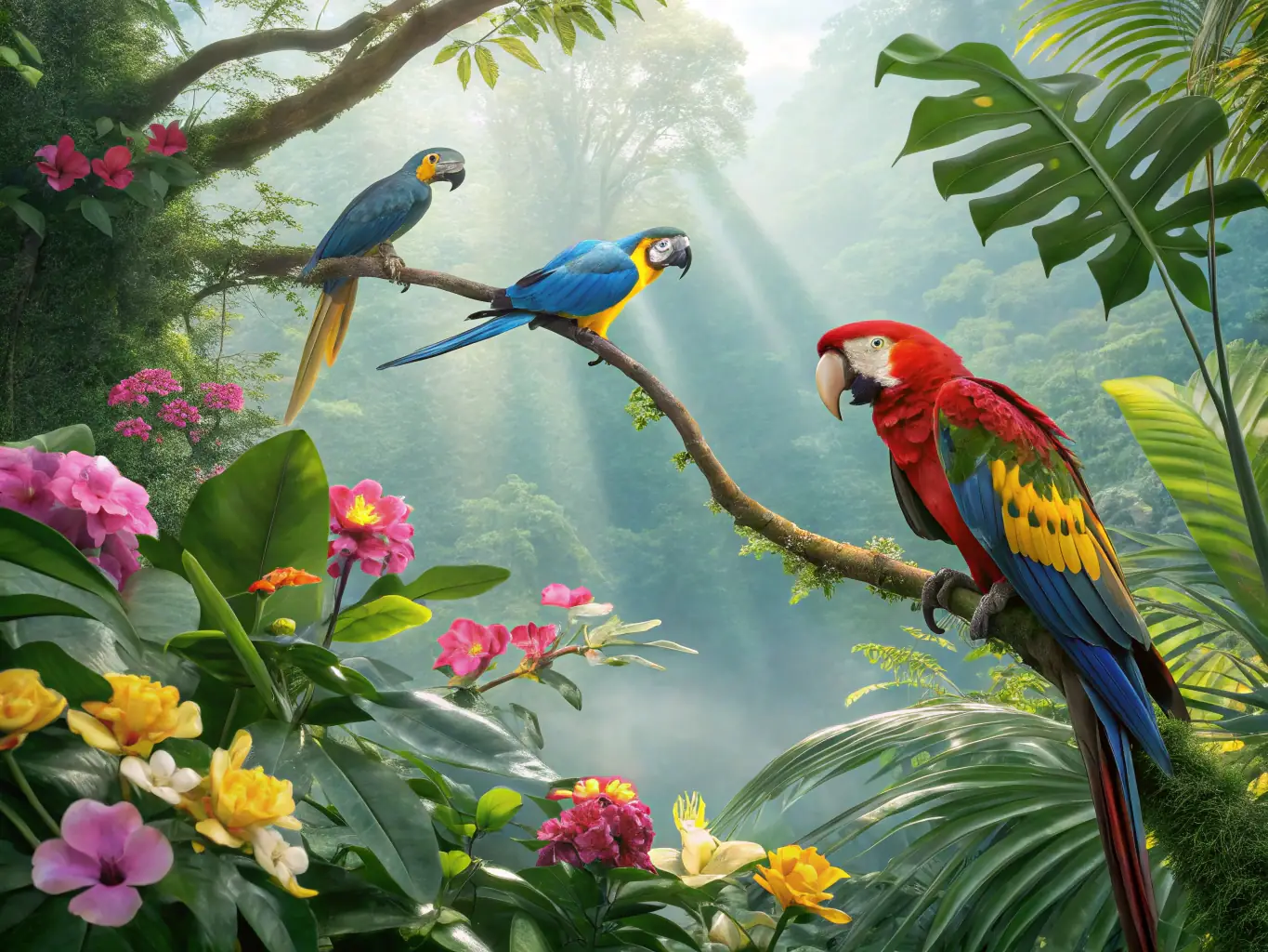 A lush, green wetland landscape teeming with diverse plant and animal life, illustrating the biodiversity protection efforts of ASSO SAUVEGARDE DU TREGOR.